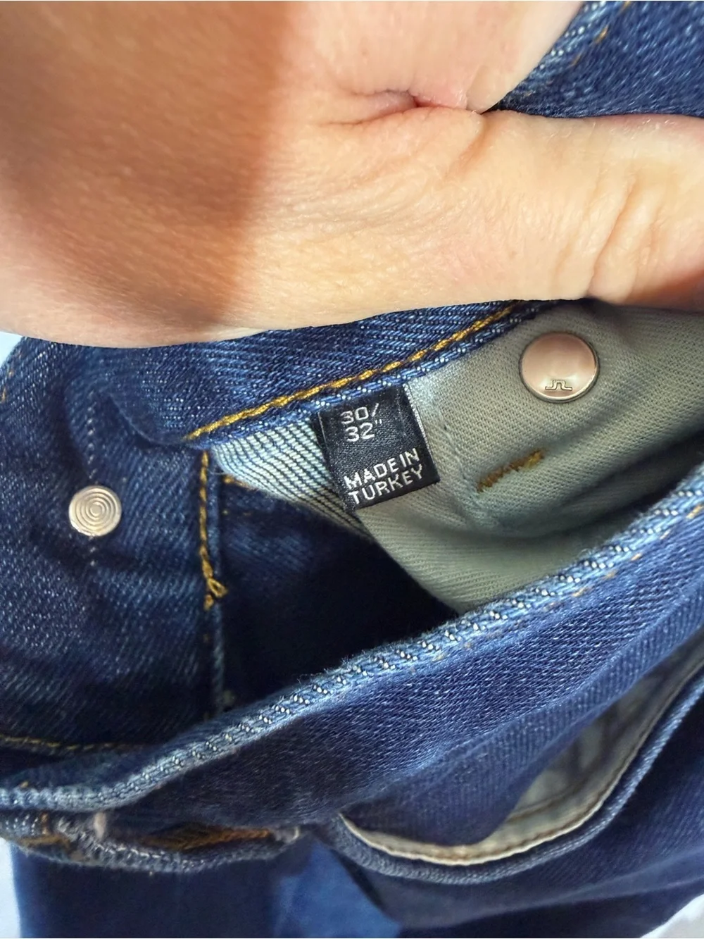 J. Lindeberg | Men's Jay Jeans Mid-Rise Slim Fit Dark Wash Blue Pants Size 30x32
